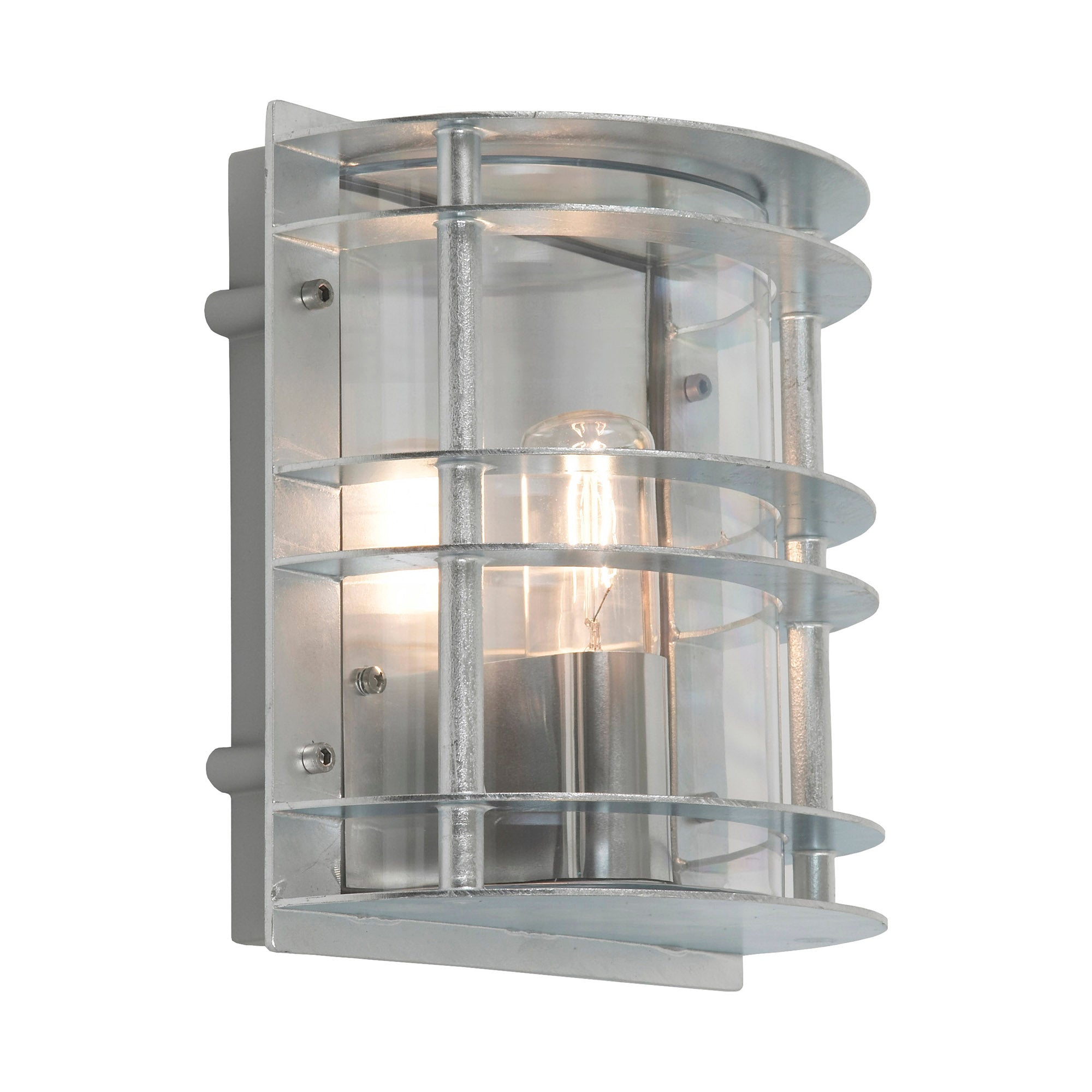 Norlys Stockholm Outdoor Flush Light in Galvanised Finish with Clear Shade