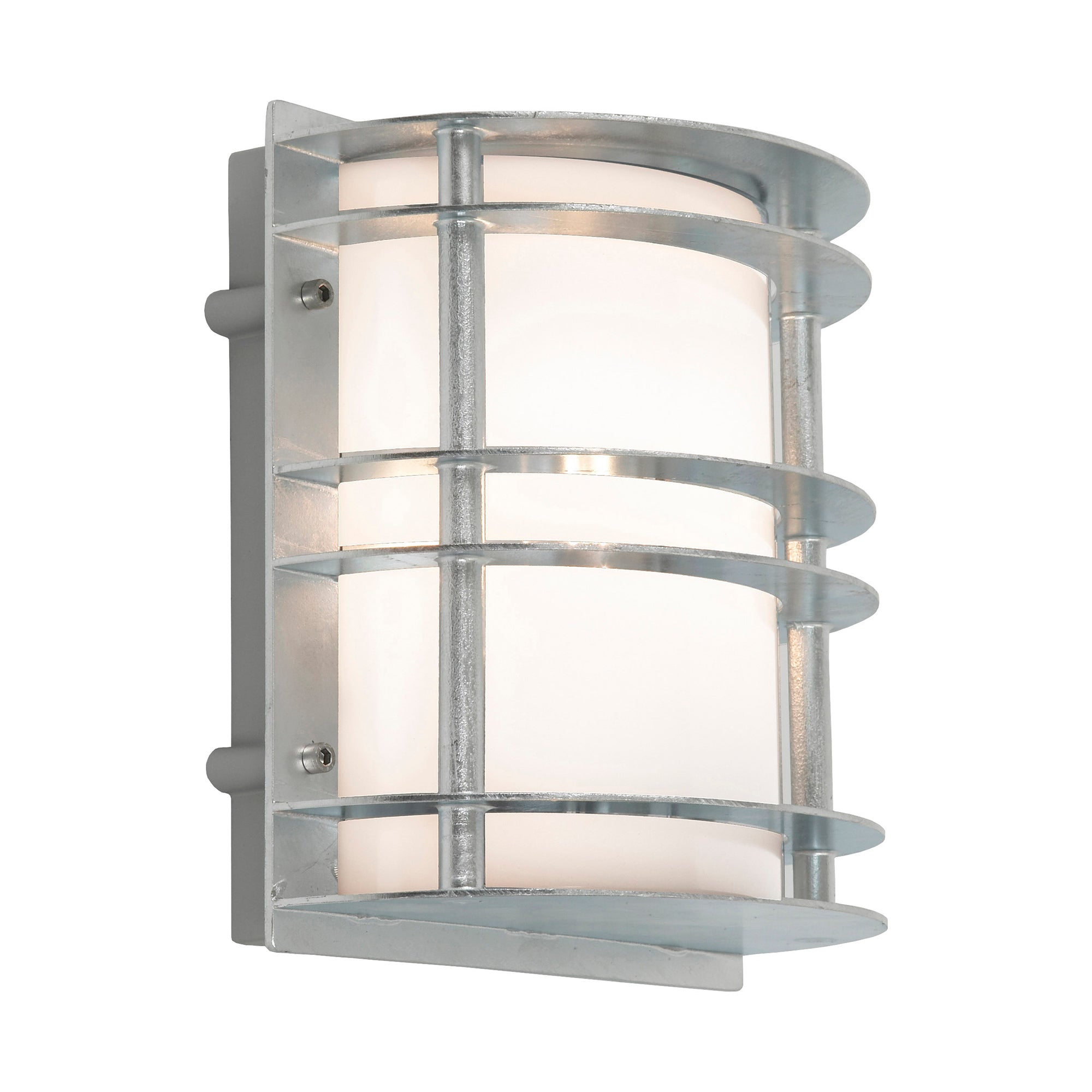 Norlys Stockholm Outdoor Flush Light in Galvanised Finish with Opal Shade