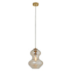 Novena Amandi 1 Light Pendant Light Satin Brass Plate Champagne Lustre Glass