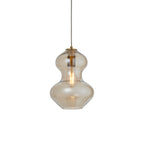 Novena Amandi 1 Light Pendant Light Satin Brass Plate Champagne Lustre Glass