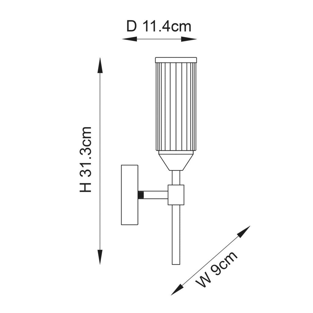 Novena Ancia 1 Light Wall Light Satin Brass with Clear Frosted Glass