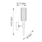 Novena Ancia 1 Light Wall Light Satin Brass with Clear Frosted Glass