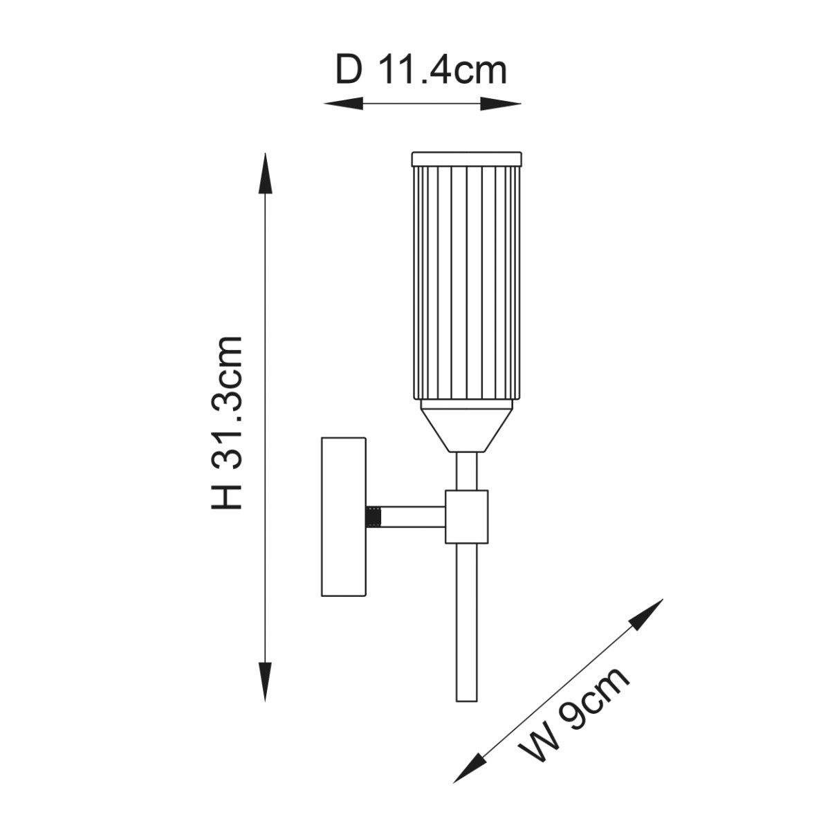 Novena Ancia 1 Light Wall Light Satin Brass with Clear Frosted Glass