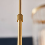 Novena Ancia 12 Light Pendant Light Satin Brass with Clear Frosted Glass
