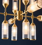 Novena Ancia 12 Light Pendant Light Satin Brass with Clear Frosted Glass