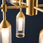 Novena Ancia 12 Light Pendant Light Satin Brass with Clear Frosted Glass