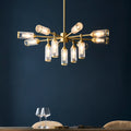 Novena Ancia 13 Light Pendant Light Satin Brass with Clear Frosted Glass