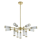 Novena Ancia 13 Light Pendant Light Satin Brass with Clear Frosted Glass