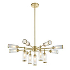 Novena Ancia 13 Light Pendant Light Satin Brass with Clear Frosted Glass