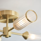 Novena Ancia 4 Light Semi Flush Ceiling Light with Clear Frosted Glass in Satin Brass
