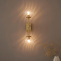 Novena Andarela 2 Light Wall Bracket Brushed Aged Brass With Twisted Clear Glass