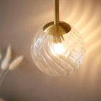Novena Andarela 2 Light Wall Bracket Brushed Aged Brass With Twisted Clear Glass