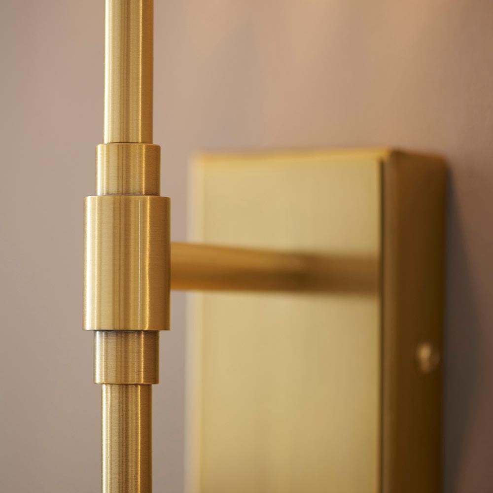 Novena Andarela 2 Light Wall Bracket Brushed Aged Brass With Twisted Clear Glass