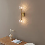 Novena Andarela 2 Light Wall Bracket Brushed Aged Brass With Twisted Clear Glass