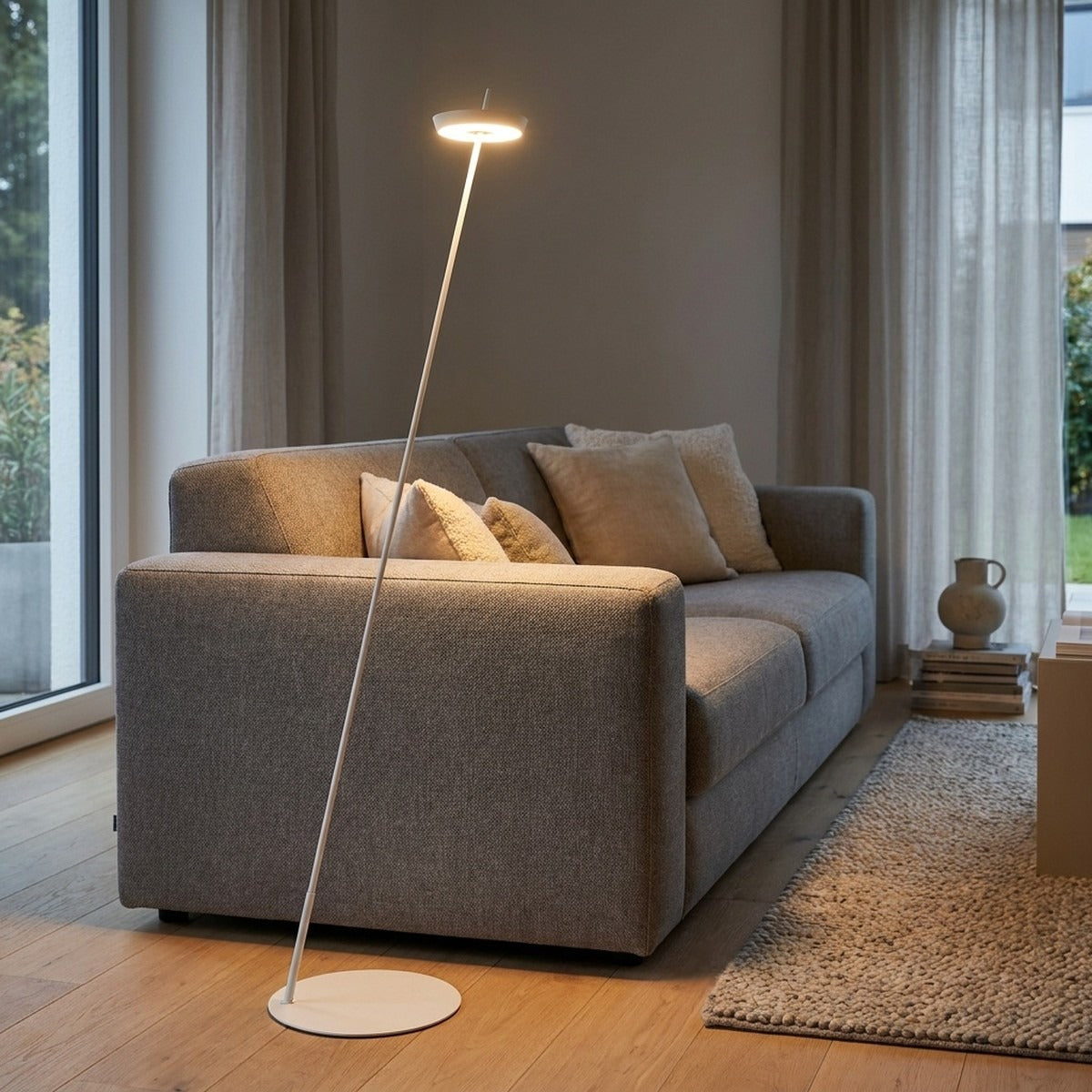 Novena Anello Floor Cordless Rechargeable Floor Lamp by Serge Cornelissen, White