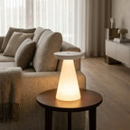 Novena Anello Glass Cordless Rechargeable Table Lamp by Serge Cornelissen, White