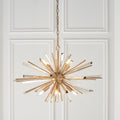 Novena Arroyo 8 Light Pendant Light Antique Brass Plate with Champagne Glass