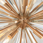 Novena Arroyo 8 Light Pendant Light Antique Brass Plate with Champagne Glass
