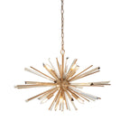 Novena Arroyo 8 Light Pendant Light Antique Brass Plate with Champagne Glass