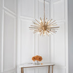 Novena Arroyo 8 Light Pendant Light Antique Brass Plate with Champagne Glass