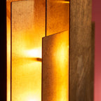 Novena Arteris Rectangular Wall Light in Antique Gold Leaf - Twin Pack