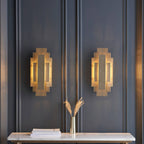 Novena Arteris  Rectangular Wall Light in Antique Silver Leaf - Twin Pack