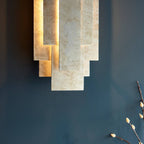 Novena Arteris  Rectangular Wall Light in Antique Silver Leaf - Twin Pack