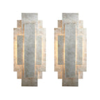 Novena Arteris  Rectangular Wall Light in Antique Silver Leaf - Twin Pack