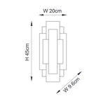 Novena Arteris  Rectangular Wall Light in Antique Silver Leaf - Twin Pack