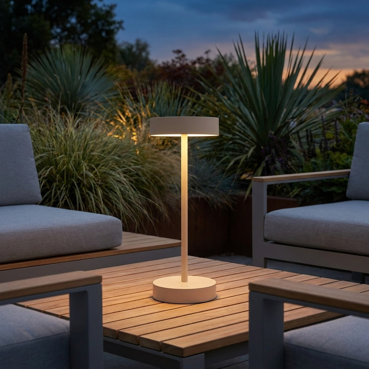 Novena Asta Cordless Rechargeable Table Lamp, Sand