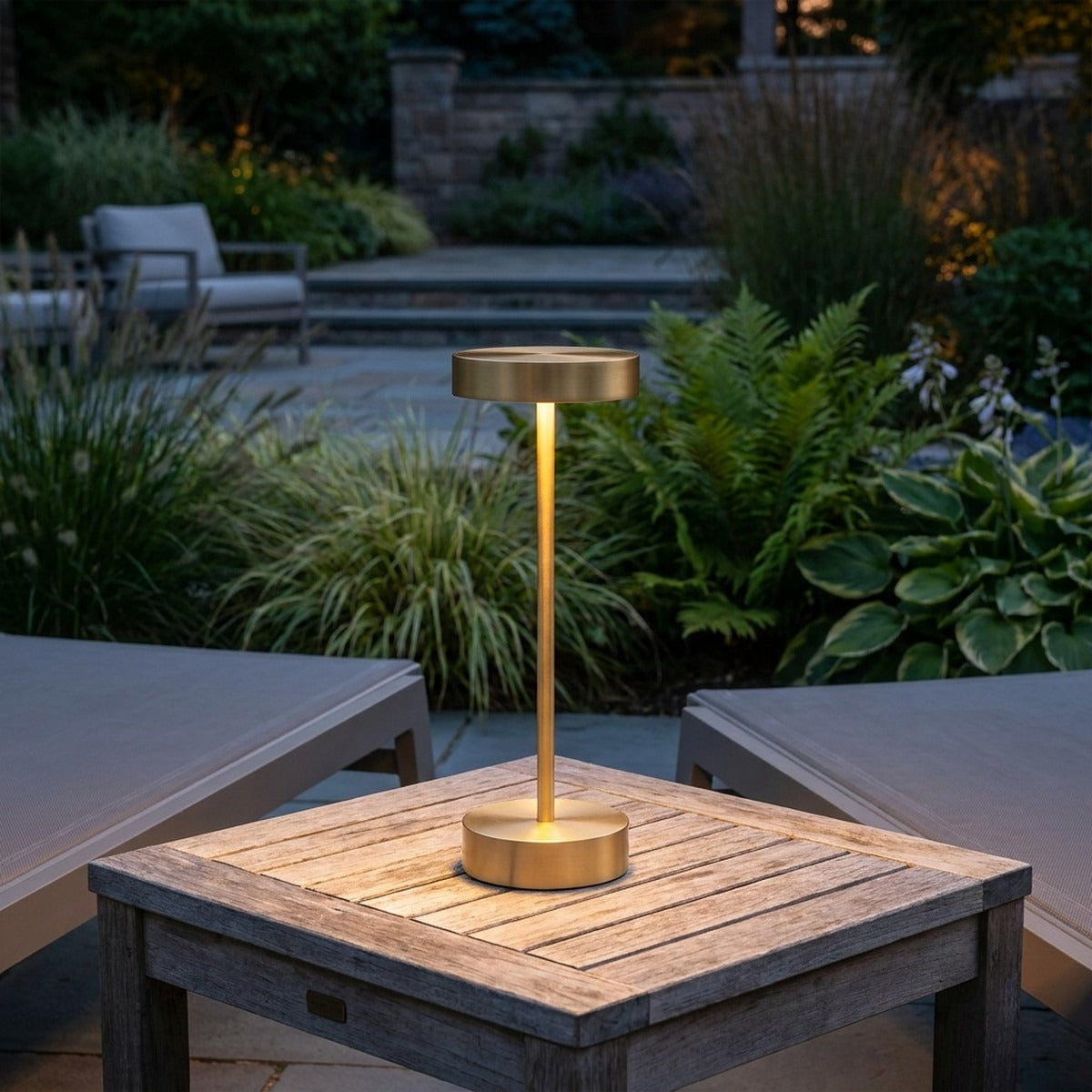 Novena Asta Mini Cordless Rechargeable Table Lamp, Matt Gold