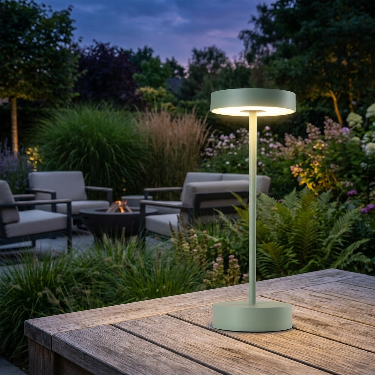 Novena Asta Mini Cordless Rechargeable Table Lamp, Sage