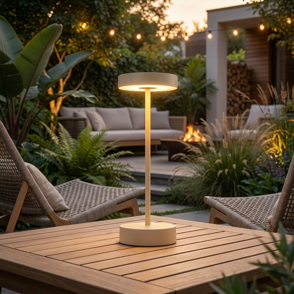 Novena Asta Mini Cordless Rechargeable Table Lamp, Sand