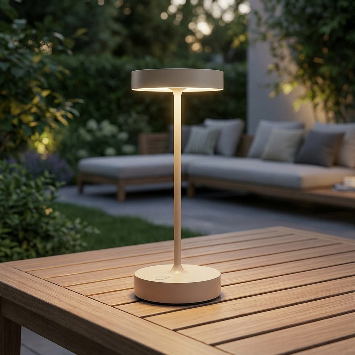 Novena Asta Pro IP65 Cordless Rechargeable Outdoor Table Lamp, Sand
