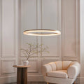 Novena Balma LED Pendant in Brushed Gold Plated and Opal Ribbed Acrylic Hoop