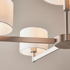 Novena Barrio 5 Light Pendant Light Matt Nickel Plate Taupe Fabric