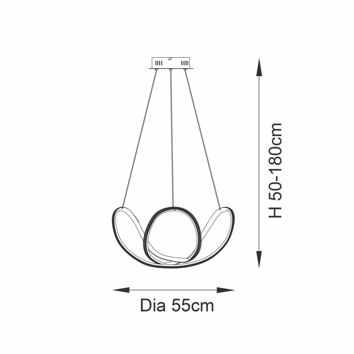 Novena Boas Single Pendant Light Textured Black Clear Faceted Acrylic