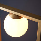 Novena Bromos 3 Light Floor Lamp Brushed Gold Gloss Opal Glass