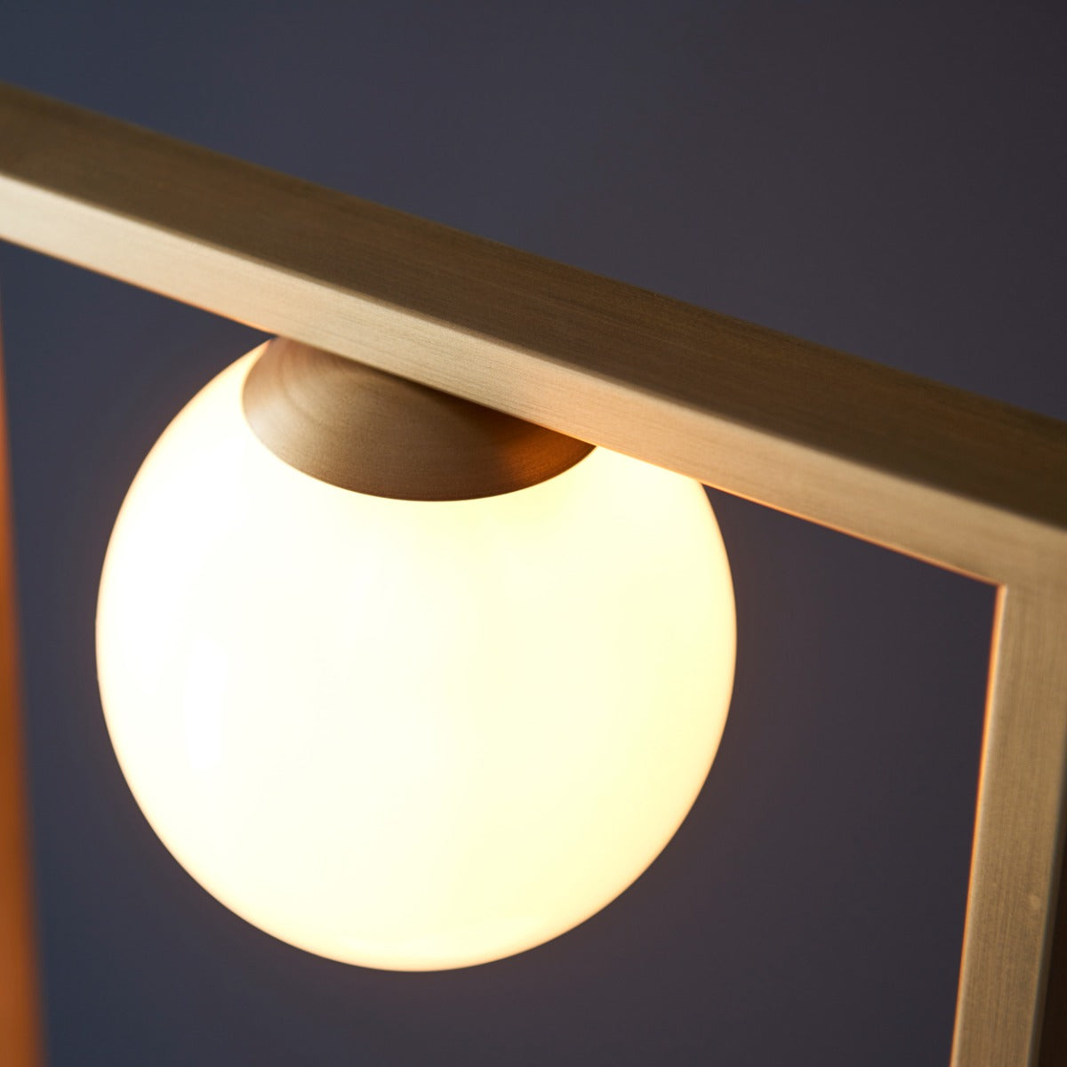 Novena Bromos 3 Light Floor Lamp Brushed Gold Gloss Opal Glass