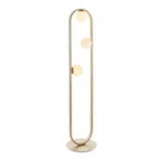 Novena Bromos 3 Light Floor Lamp Brushed Silver Gloss Opal Glass