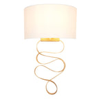 Novena Bulso 1 Light Wall Light Gold Leaf Ivory Cotton Fabric