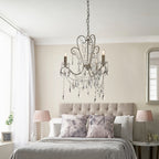 Novena Cafede 3 Light Pendant Light Aged Silver Clear Cut Glass