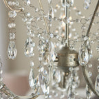 Novena Cafede 3 Light Pendant Light Aged Silver Clear Cut Glass