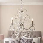 Novena Cafede 3 Light Pendant Light Aged Silver Clear Cut Glass