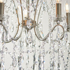 Novena Cafede 5 Light Crystal Chandelier in Aged Silver Paint with Clear Cut Glass