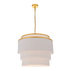 Novena Canelas 3 Light Pendant Light Matt Gold Paint White Tassels