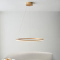 Novena Capela 1 Light Ring Pendant Light Satin Gold Paint White Silicone