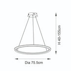 Novena Capela 1 Light Ring Pendant Light Satin Gold Paint White Silicone