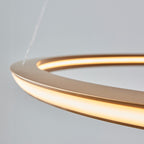 Novena Capela 1 Light Ring Pendant Light Satin Gold Paint White Silicone