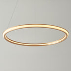 Novena Capela 1 Light Ring Pendant Light Satin Gold Paint White Silicone